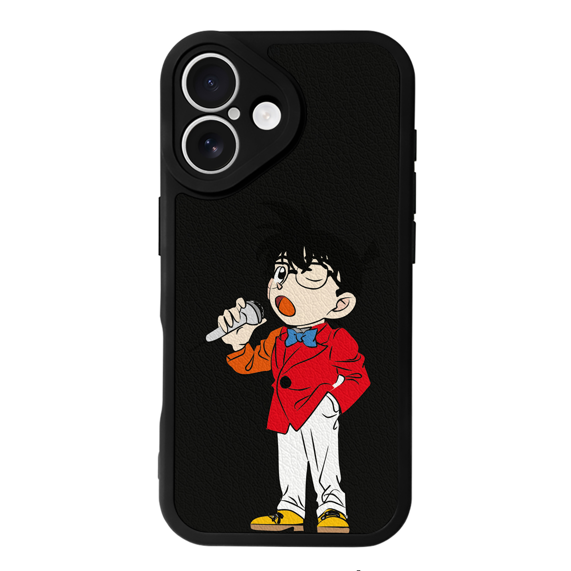 （画像用） 名探偵コナン 江戸川 コナン Detective Conan Conan Edogawa 【iPhone 16シリーズ対応】シリコンスマホケース（レザー調） 材質：シリコン